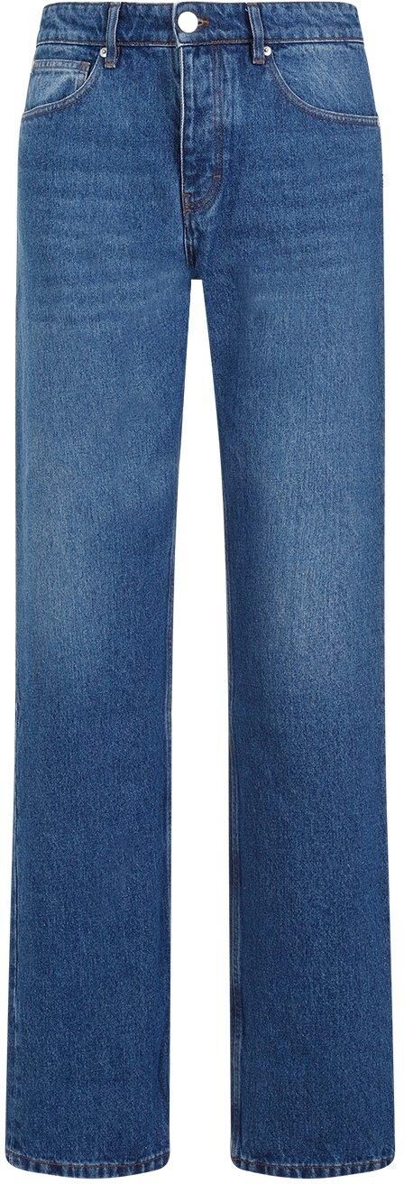 Ami Alexandre Mattiussi Paris Logo Patch Classic Fit Jeans - Blue - male - Size: Medium