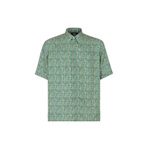 Fendi Shirt M.c. Ff Interlace Silk - Menta - male - Size: Medium