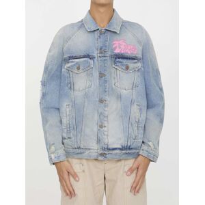 Palm Angels Spray hunter Denim Jacket - 0LIGHT BLUE - male - Size: Medium