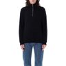 Moncler Half Zipped Collar Jumper - BLACK - male - Size: Extra Large