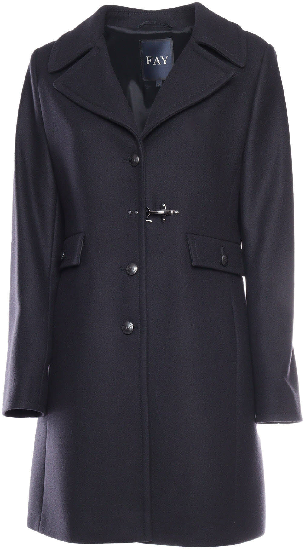 Fay Hook And Martingale Coat - BLACK - female - Size: Medium