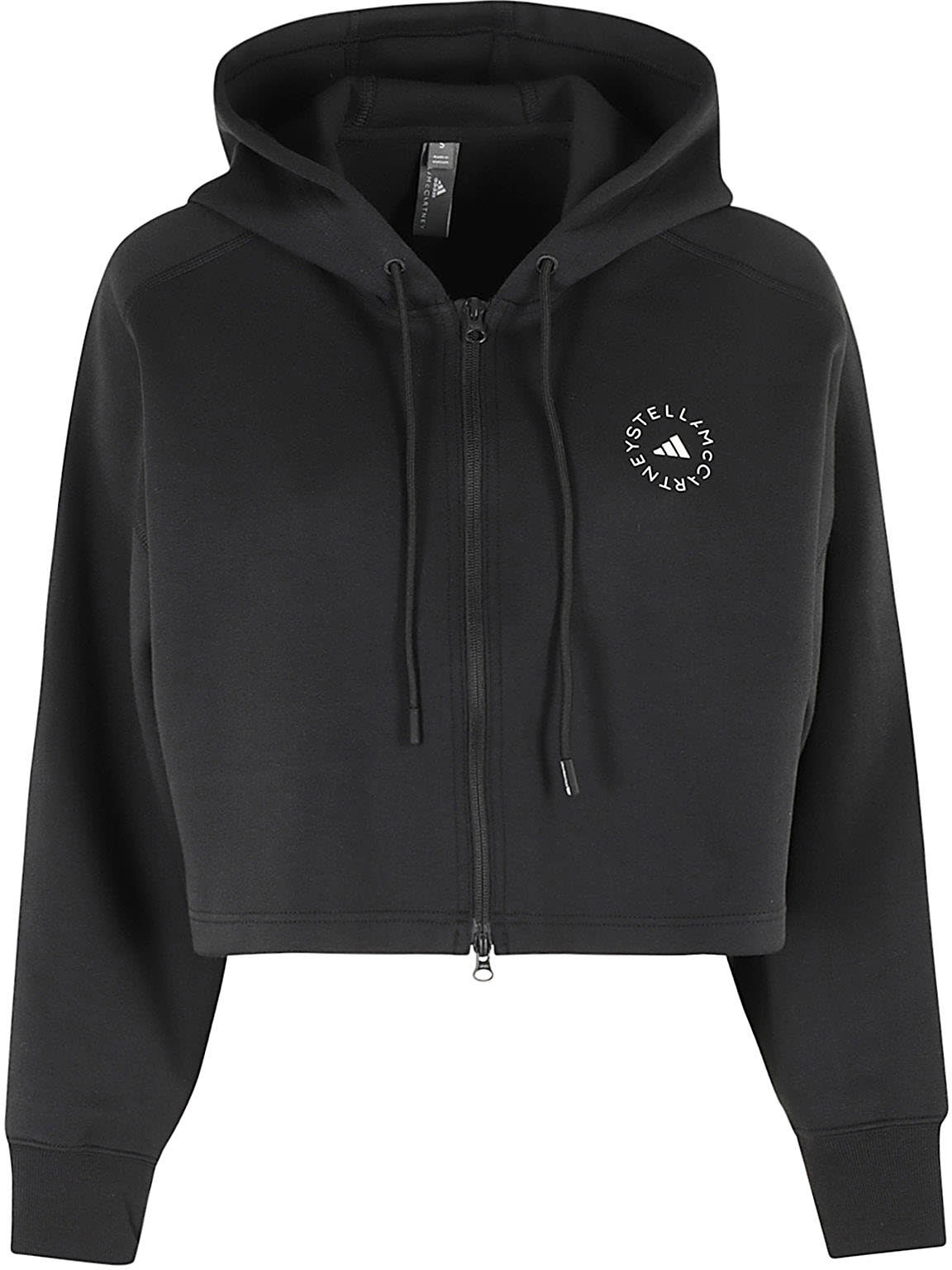 Adidas by Stella McCartney Cro Hoodie - 0Black White - female - Size: Extra Small