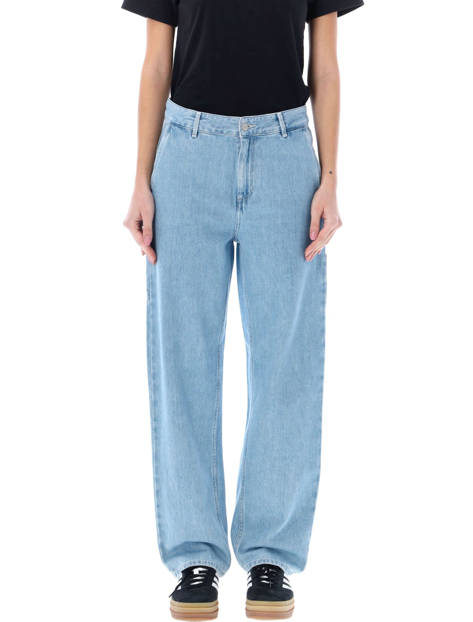 Carhartt W Pierce Pant Straight - 0BLUE STONE BLEACHED - female - Size: Extra Small