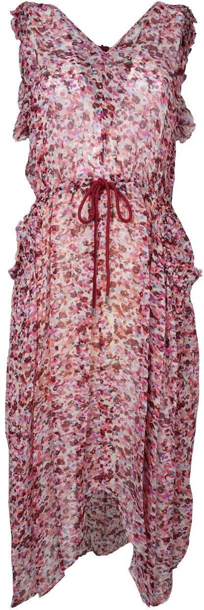 Marant Étoile Pattern-printed Drawstring Summer Dress - 0Ryec Rasperry Ecru - female - Size: 38