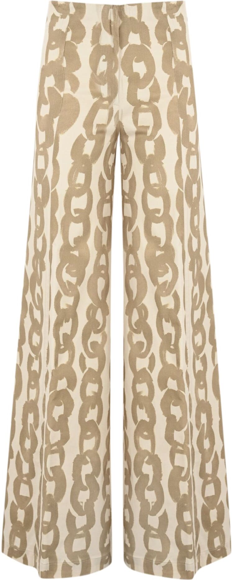 Liviana Conti Palazzo Trousers With Chain Print - 0Catena avena/argilla - female - Size: 40