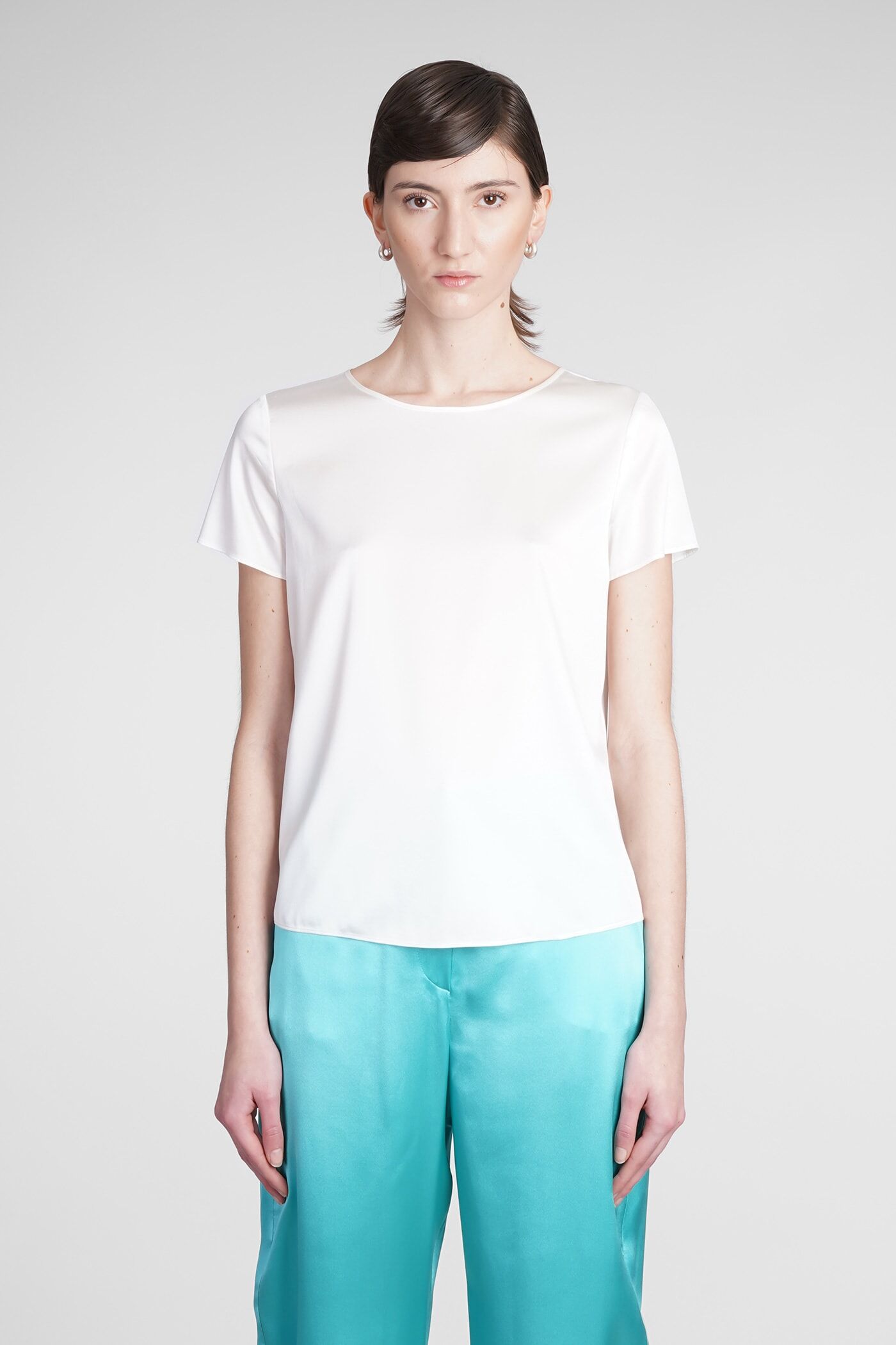 Blouse In White Silk Giorgio Armani - WHITE - female - Size: 44