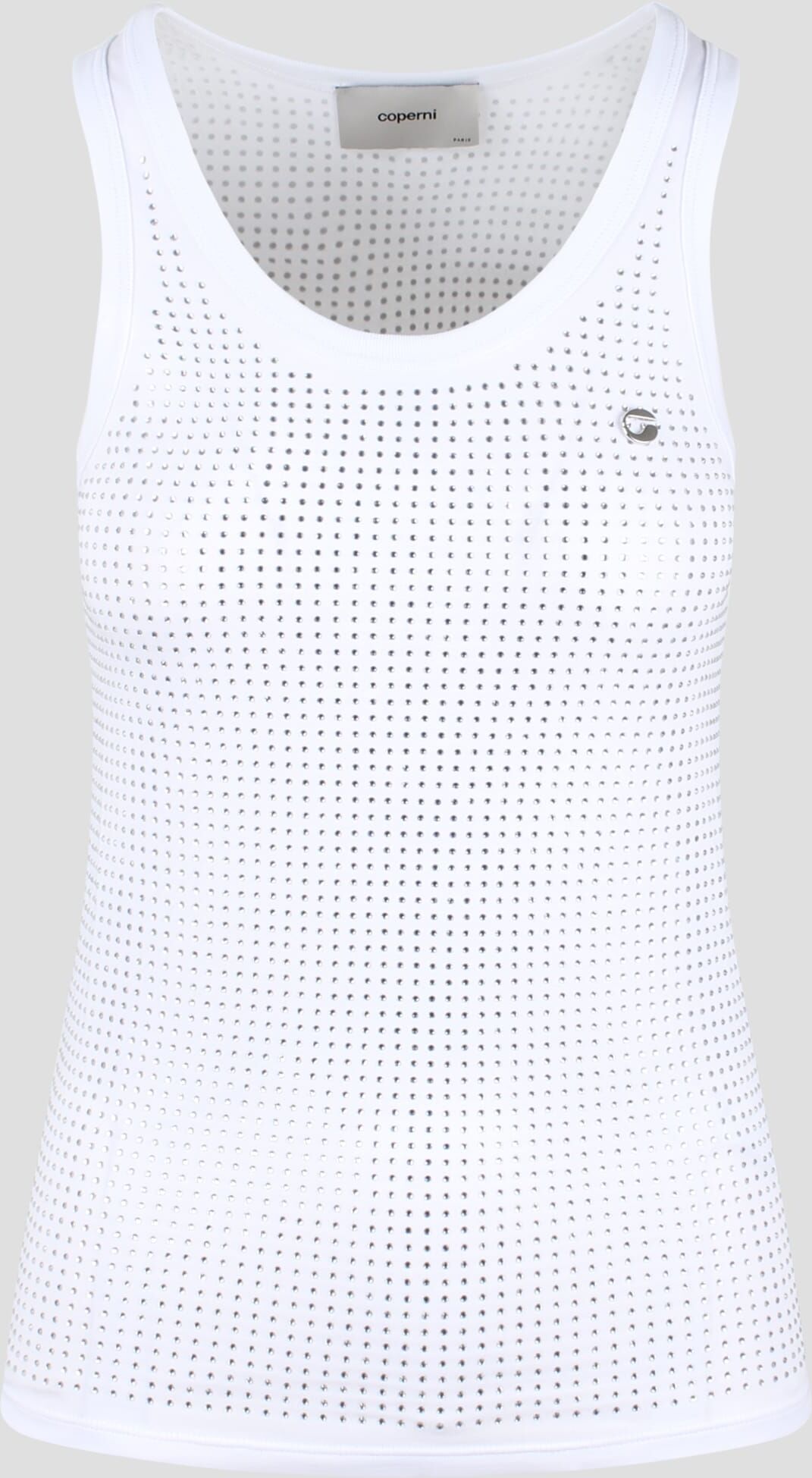 Coperni Crystal-embellished Tank Top - White - female - Size: Large