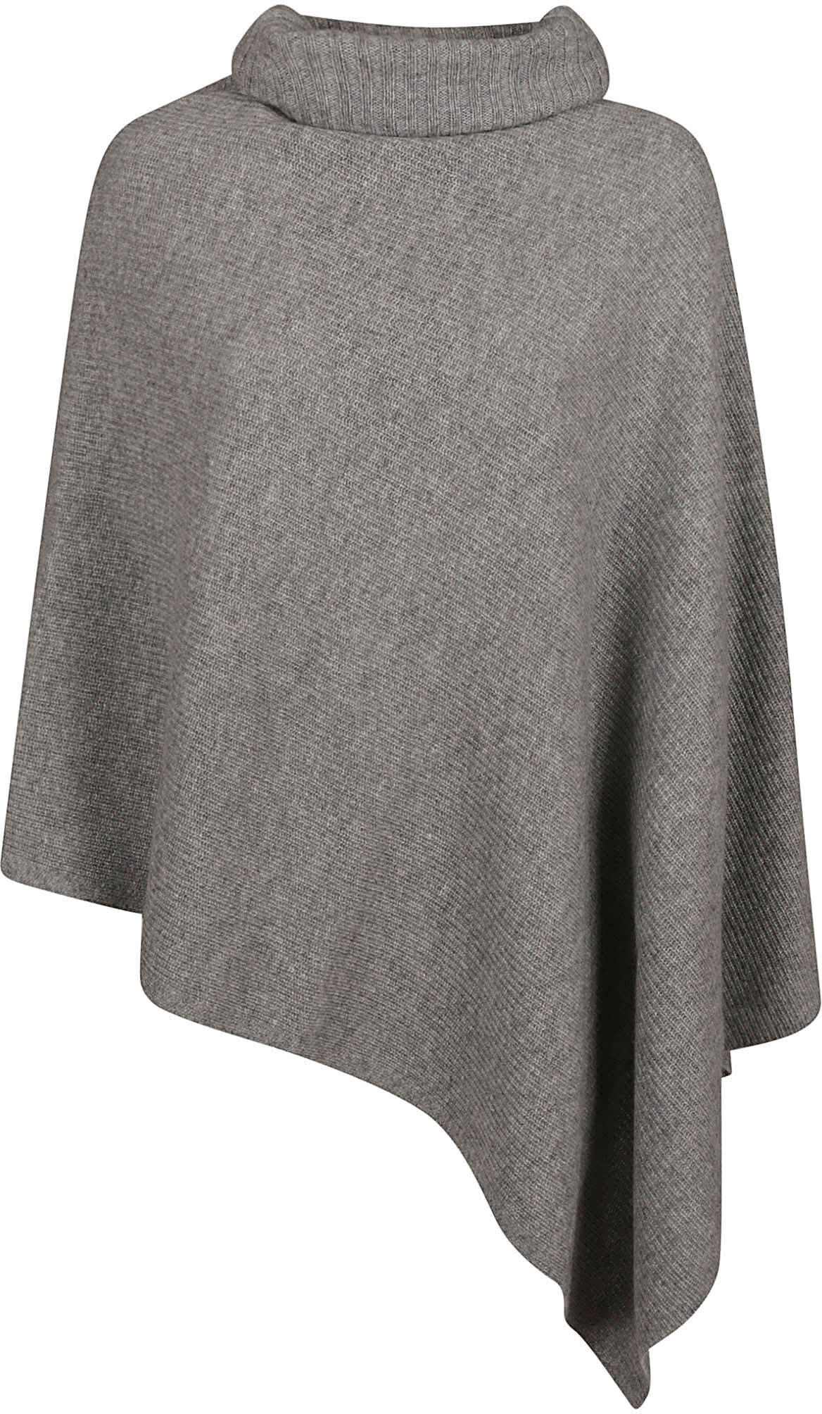 360Cashmere Turtleneck Poncho - Grey - female - Size: 0one size