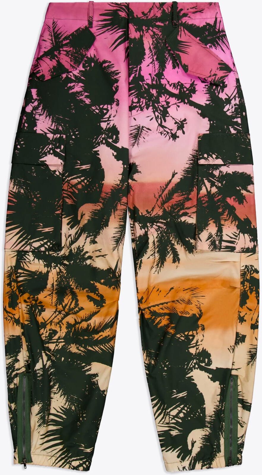 Laneus Cargo Pants Woman Multicolour Cotton Cargo Pant With Palm Print - Palm Printed Cargo Pants - 0Variante unica - female - Size: 38