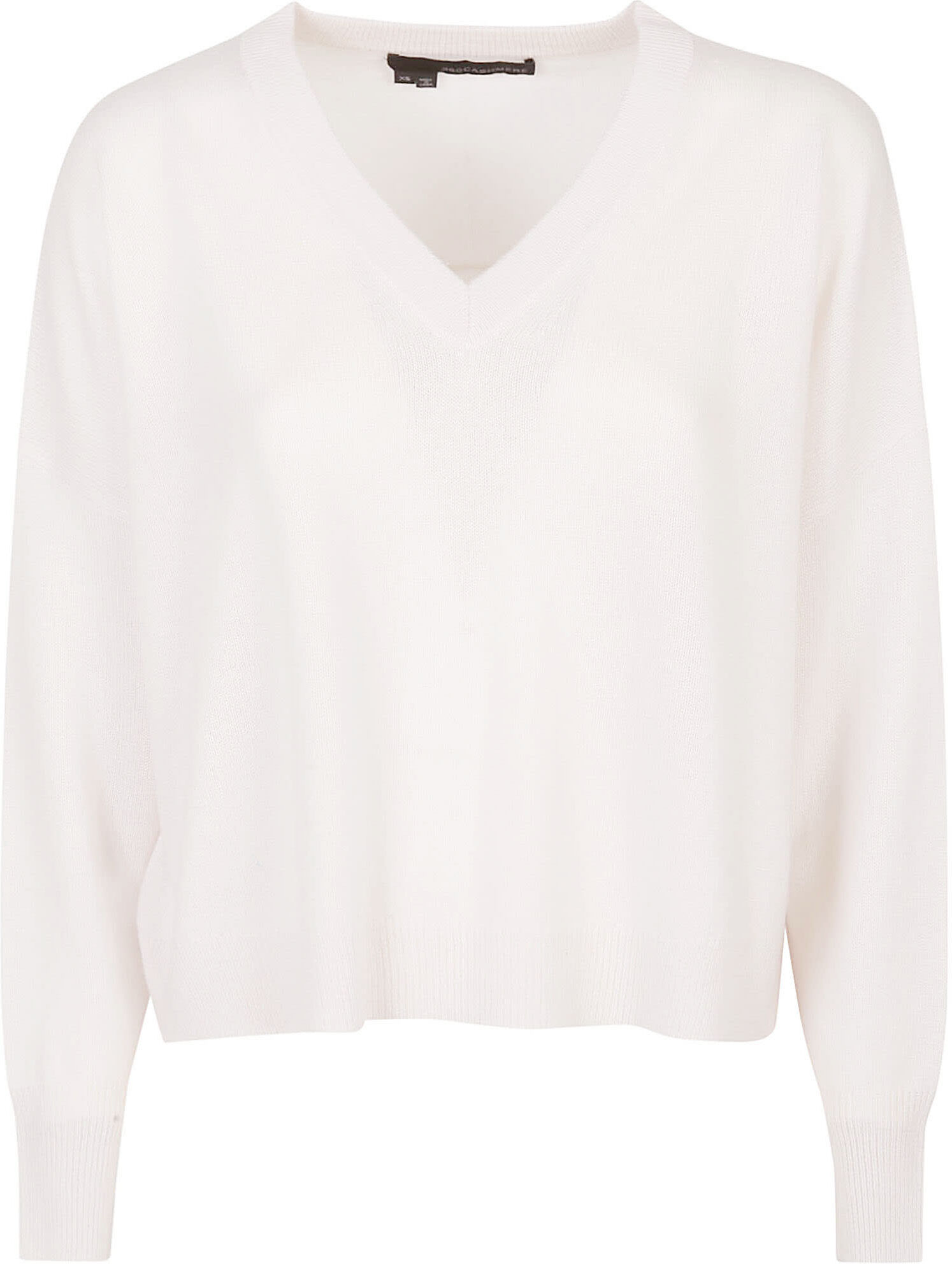 360Cashmere Camille High Low Boxy V Neck Sweater - Alabaster - female - Size: Extra Small