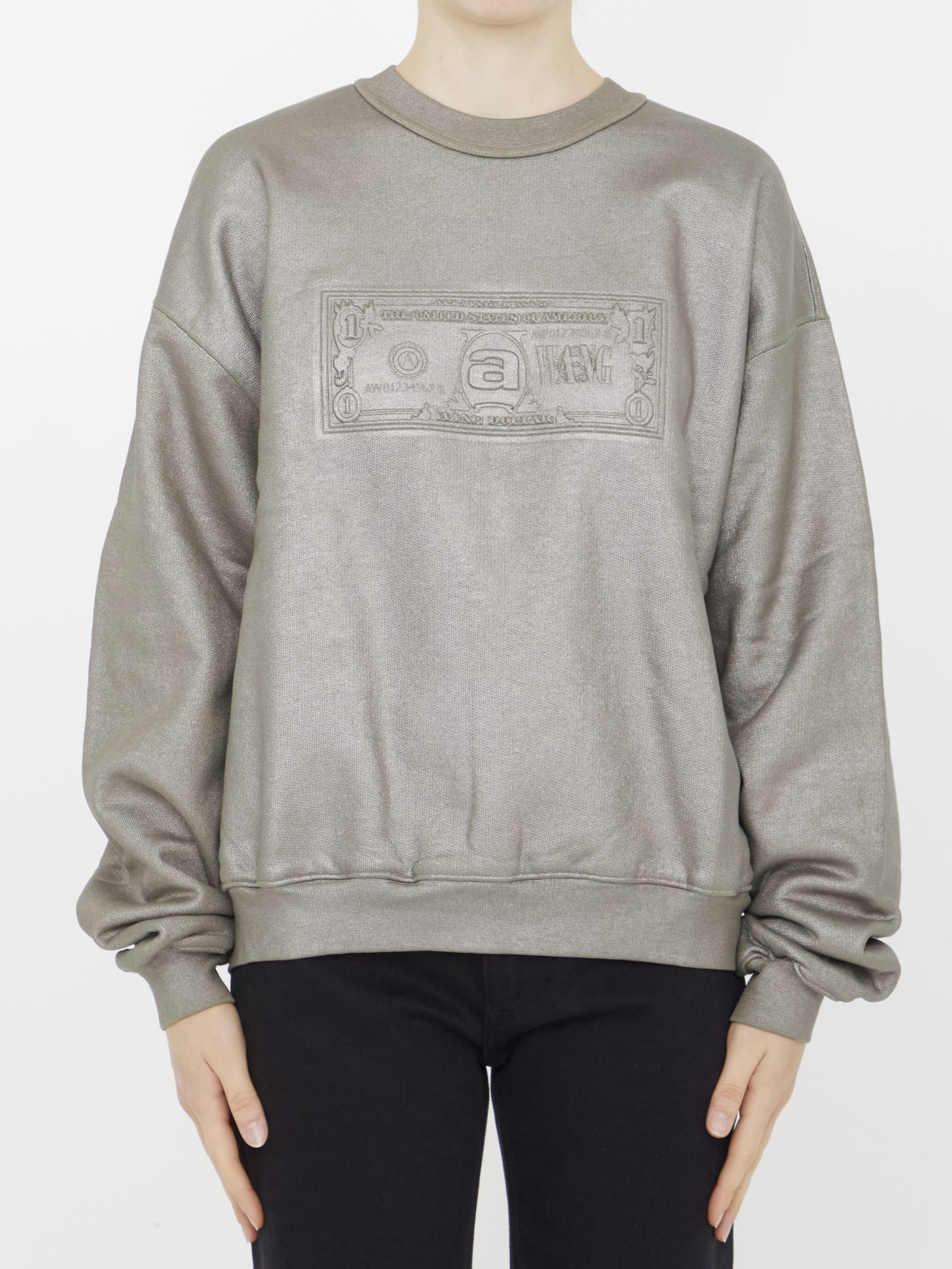 Alexander Wang Dollar Bill Sweatshirt - SILVER - female - Size: Small