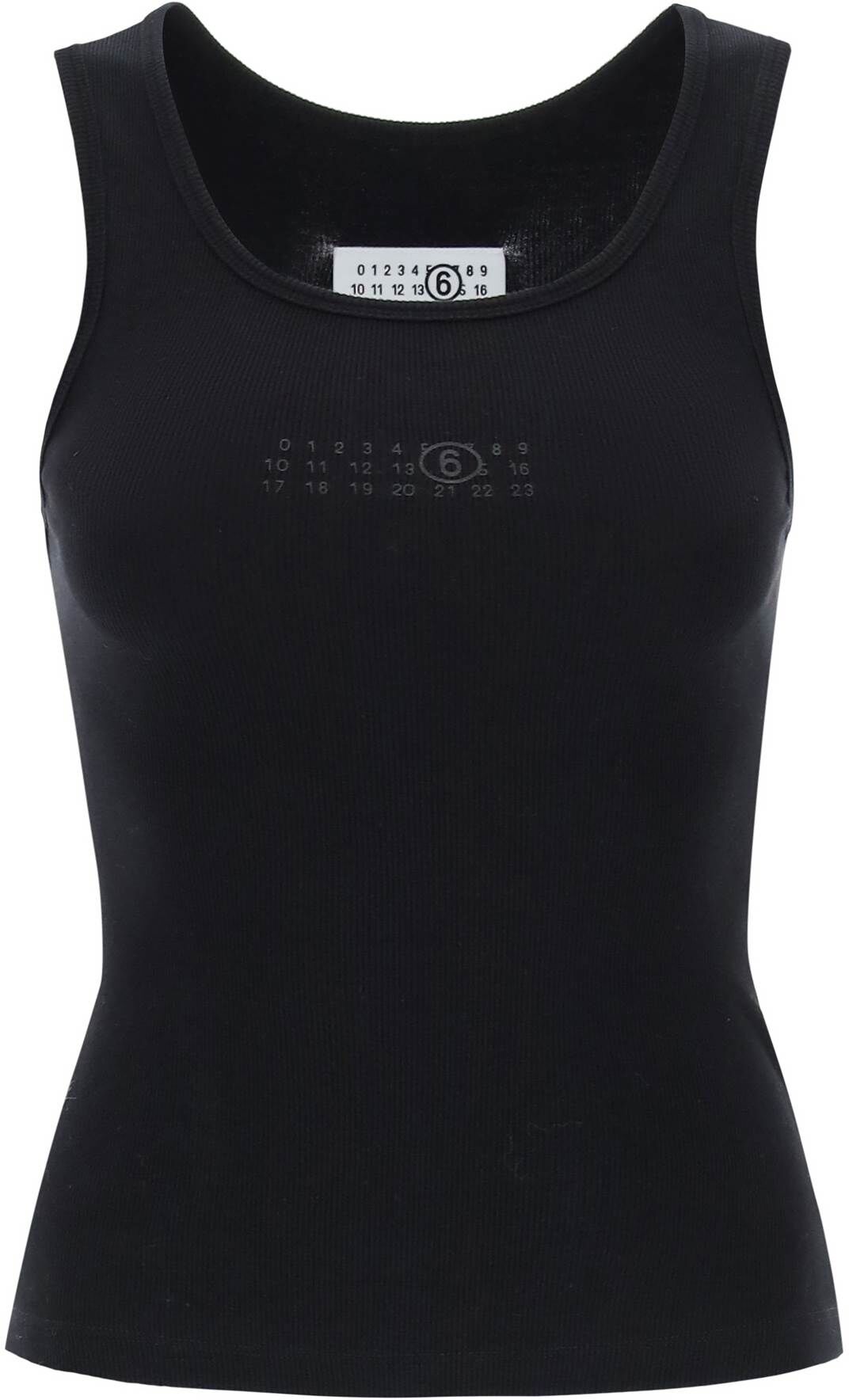 MM6 Maison Margiela Tank Top With Numeric Logo - 0BLACK (Black) - female - Size: Large