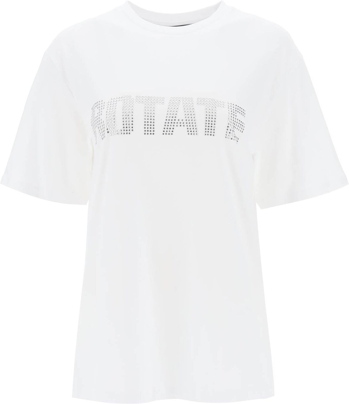 Rotate by Birger Christensen Crew-neck T-shirt With Crystal Logo - 0BRIGHT WHITE (White) - female - Size: Large