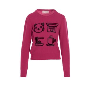 Alberta Ferretti Logo Sweater - Fuchsia - female - Size: 40