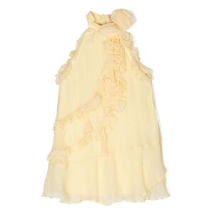 Miss Blumarine Pastel Yellow Ruffled Chiffon Dress - Giallo - female - Size: 12