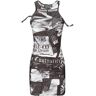 Versace Jeans Couture Magazine Print Short Dress - Black - female - Size: Medium