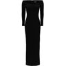 Solace London tara Maxi Black Dress With Off-shoulder Neck In Stretch Fabric Woman - Black - female - Size: 6