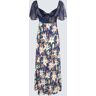 RIXO Navy Silk Paltrow Dress - 0NAVY FLORAL GLITTER MIX - female - Size: 6