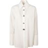 Genny Crown Buttons Plain Formal Shirt - White - female - Size: 40