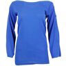 Malo Boat Neck, Long-sleeved Shirt In Cotton Thread With Buttons Along The Arms And Wide Sleeves. - 0Blu royal - female - Size: 44