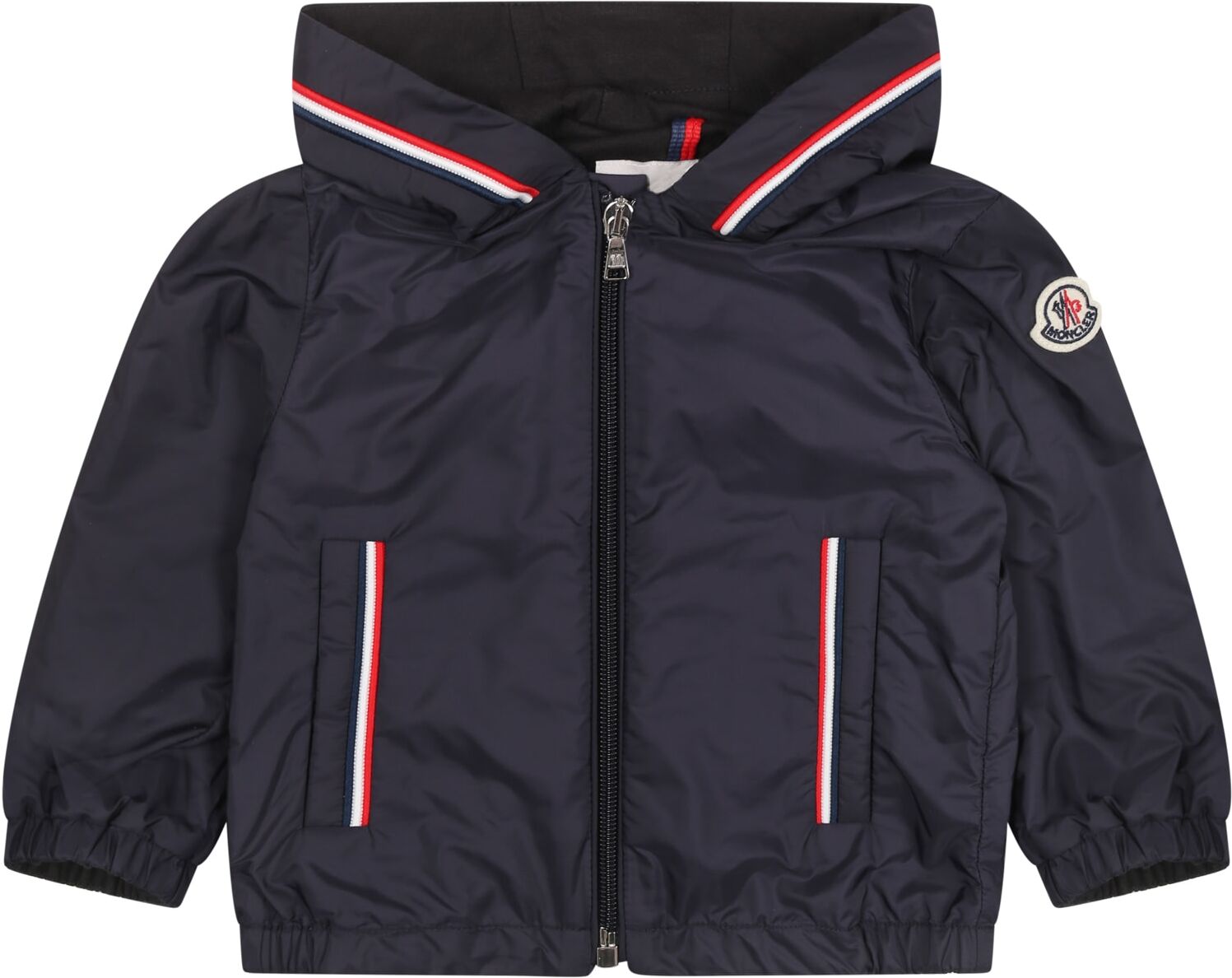 Moncler Blue Hooded Jacket For Baby Boy - Blue - unisex - Size: 09 Mo