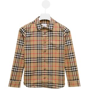 Burberry Check Vintage Classic T-shirt In Beige Cotton Boy - male - Size: 6