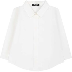 Balmain White Shirt For Baby Boy With Logo - White - unisex - Size: 024 Mo