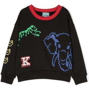 Kids Kenzo Felpa Nera In Cotone Bambino - Nero - male - Size: 2