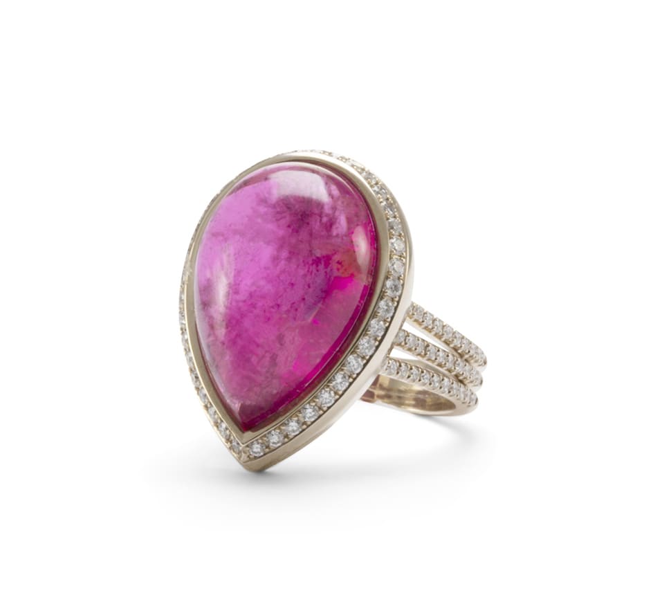 Lo Spazio Jewelry Lo Spazio Rubellite Ring - Pink - female - Size: 7