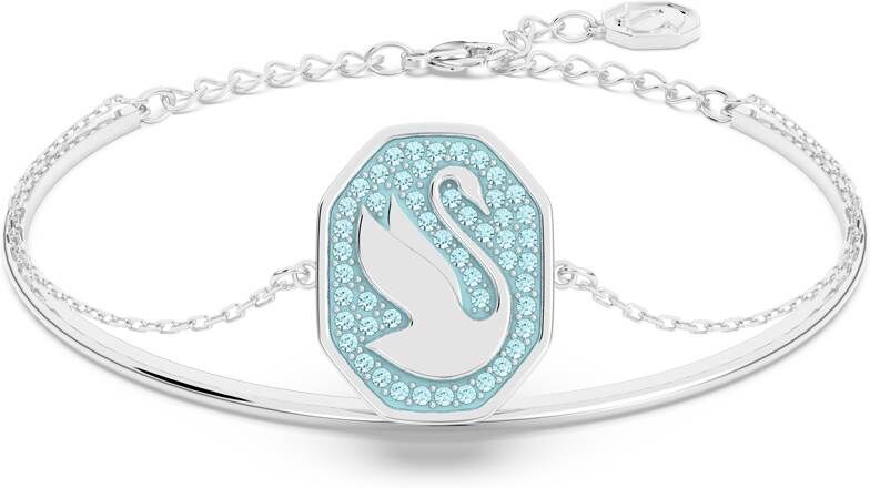 Swarovski signum Stiff Bracelet - 0AZZURRO PLACCATURA RODIO (Silver) - female - Size: 0one size