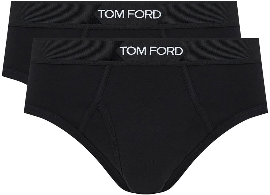 Tom Ford Bi-pack Cotton Stretch Jersey Brief - Black - male - Size: Small