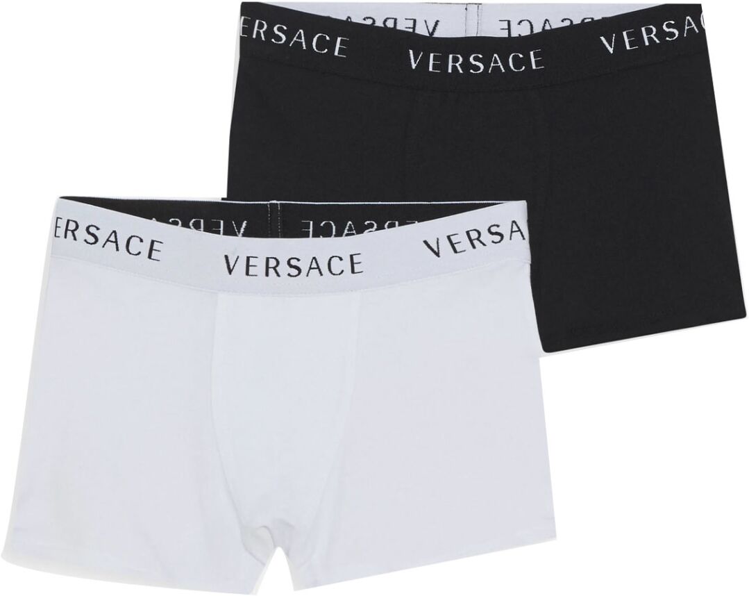 Versace Pack Of 2 Cotton Boxer Briefs - Multicolor - male - Size: 12