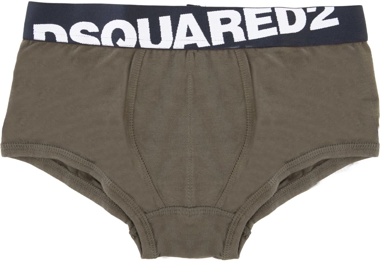 Dsquared2 Jersey Boxer With Logoed Elastic - Green - male - Size: 12