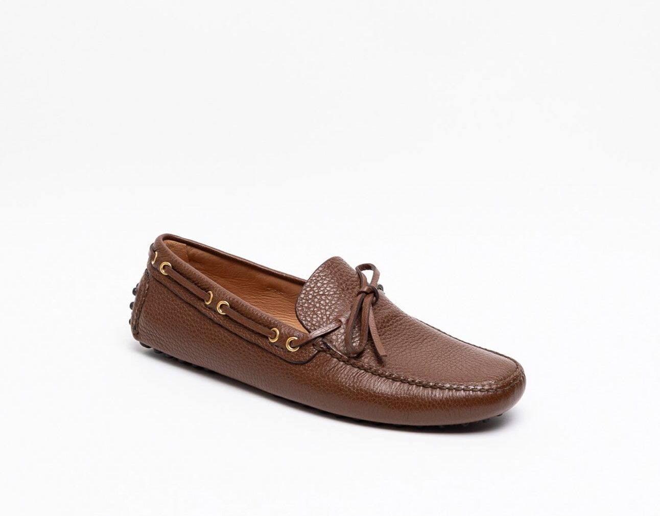 Car Shoe Kud006 Sigar Grain Calf Driving Loafer - Cognac - male - Size: 6.5