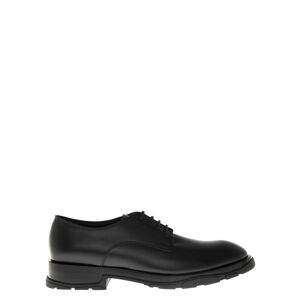 Alexander McQueen Black Leather Loafers With Textured Sole - Black - male - Size: 43
