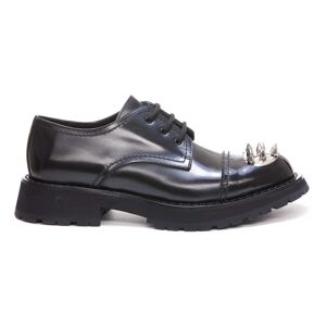 Alexander McQueen Derby Punk Stud Lace Up Shoes - Black/silver - male - Size: 42