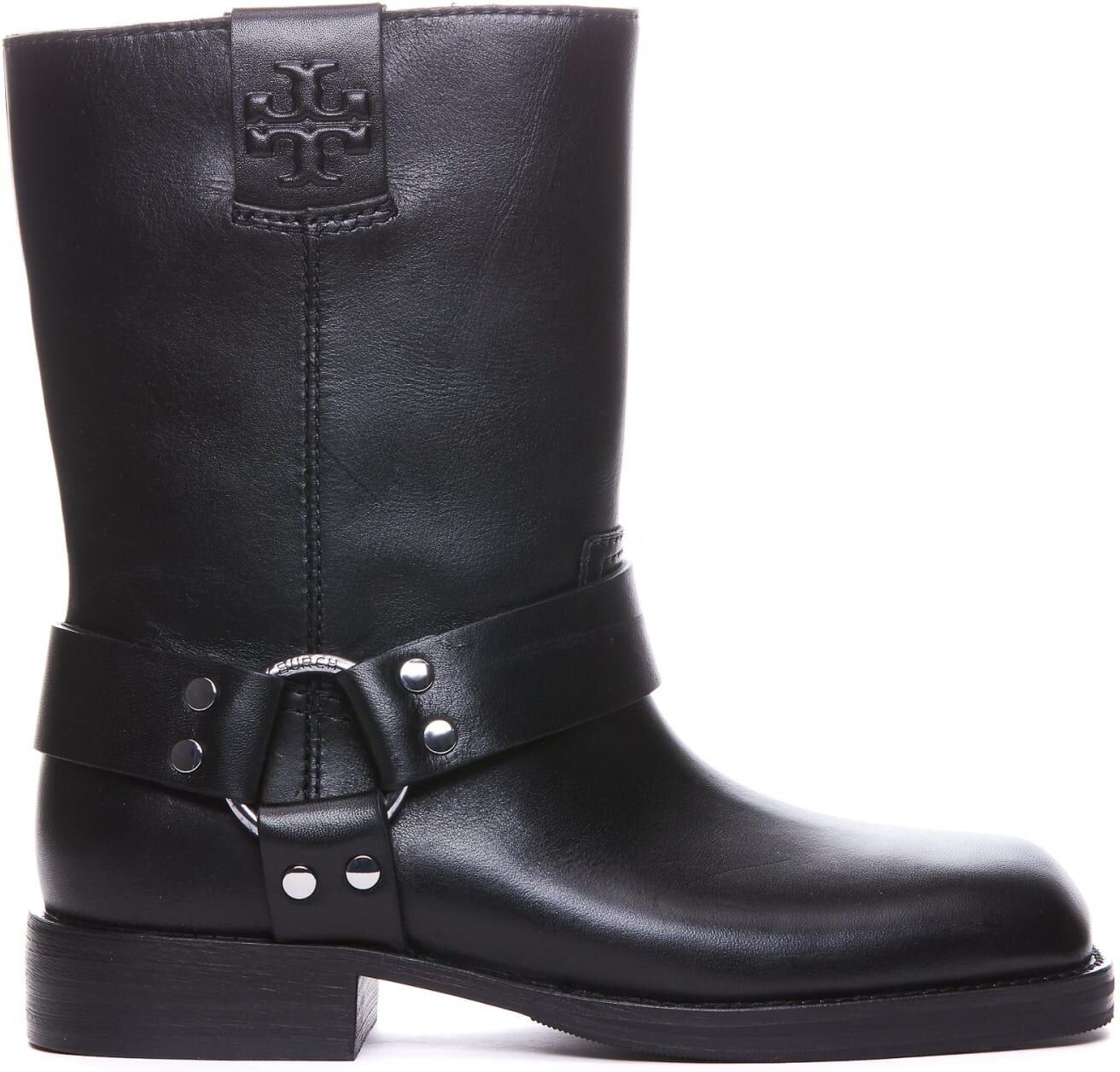 Tory Burch moto Black Leather Boots - Black - female - Size: 9