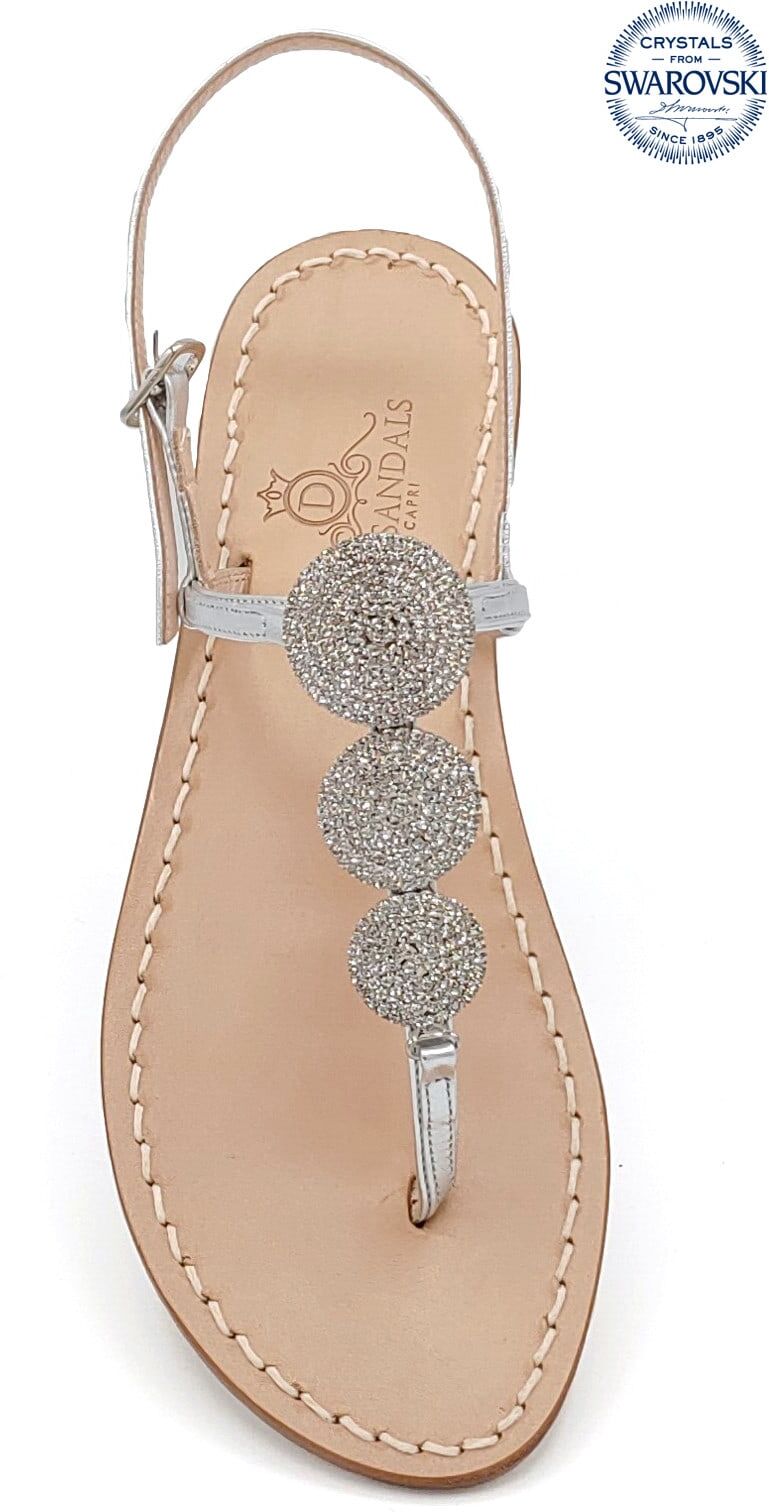 Dea Sandals Fari Di Capri Jewel Flip Flops Sandals - 0silver, natural crystal - female - Size: 37