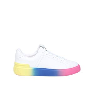 Balmain B-court Sneakers In Leather With Multicolor Sole - Multicolor - female - Size: 39