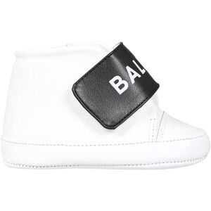 Balmain White Cradle Sneakers For Newborns With Logo - White - unisex - Size: 18