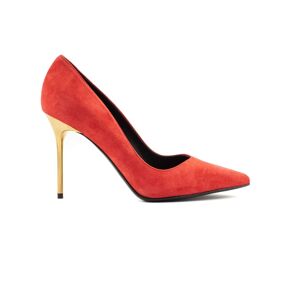 Balmain Red Suede Ruby Pumps - Rosso - female - Size: 39
