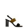 Tory Burch Eleanor Heeled Velvet Sandal - brown - female - Size: 7