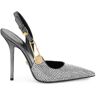 safety Pin Slingback Pumps - 0V Silver Versace Gold - female - Size: 37