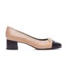 Tory Burch Ballet Flats With Bow Detail And Bi-color Toe In Smooth Leather - Beige - female - Size: 8