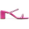 BY FAR Fucsia Tanya Mules Sandals With Crystal Embellishment In Leather Woman - Fuxia - female - Size: 39