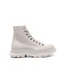 tread Slick White Lace-up Boots With Chunky Platform In Leather Woman Alexander Mcqueen - White - female - Size: 41