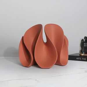 Homary Modern Orange Resin Abstract Flower Ornament Sculpture Decor Art Home Desk Statue Object