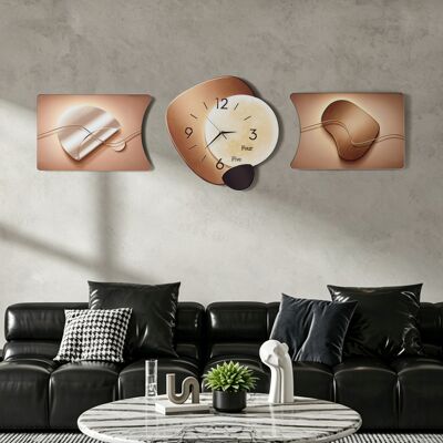 Homary 3-Piece Pebble-Shaped Battery-Operated Wall Clock with Acrylic and MDF Panels Homary 3-Piece Pebble-Shaped Battery-Operated Wall Clock with Acrylic and MDF Panels