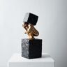 Homary Black & Gold Resin Thinker with Heavy Stone Sculpture Figure Person Statue Ornament Art