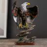 Homary Bronze Resin Eagle Sculpture Statue with Rising Wings Animal Figurine Decor Ornament